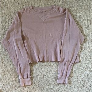 Cropped comfy light pink long sleeve
